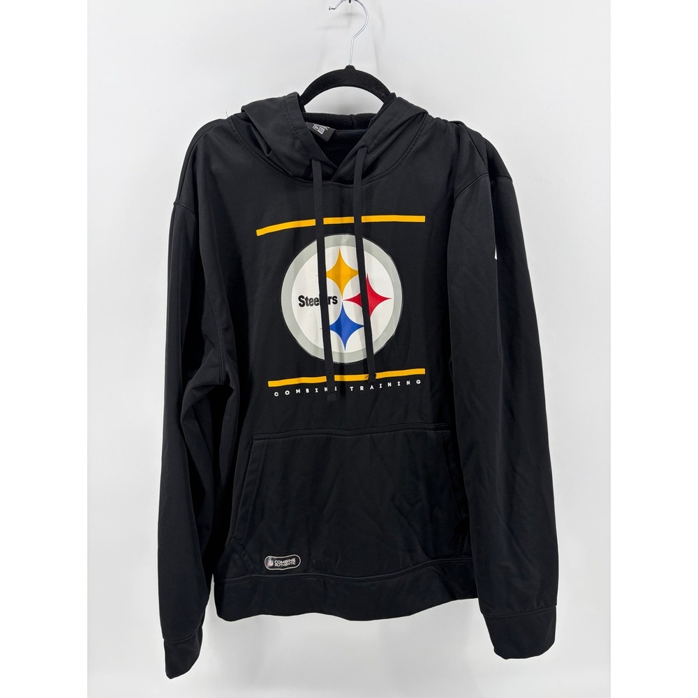 Official NFL Combine Authentic NFL Team Apparel Pittsburgh Stealers Hoodie, XL
